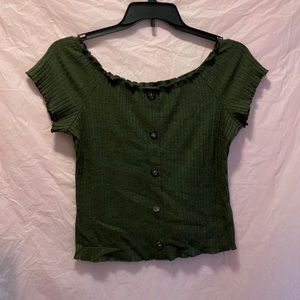 Forest green cropped sweater